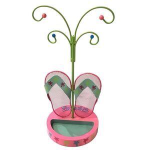 Jewelry Display Flip-Flops & Palm Trees Hand Painted Holder